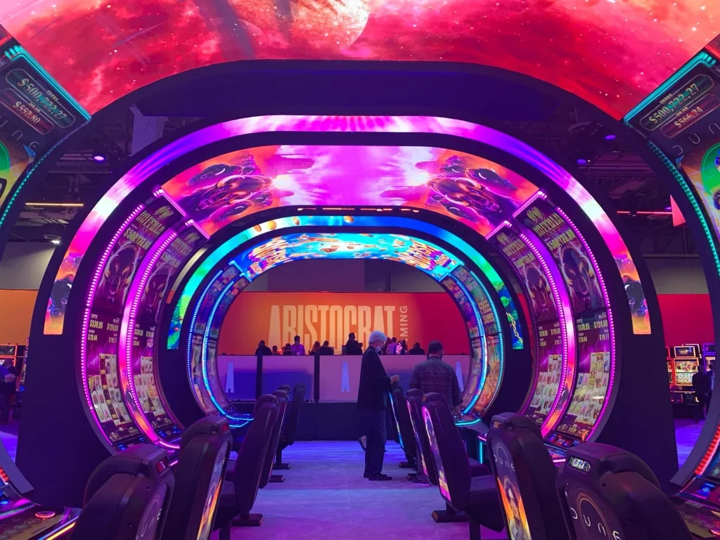 Simtech custom LED display installation in a United States casino